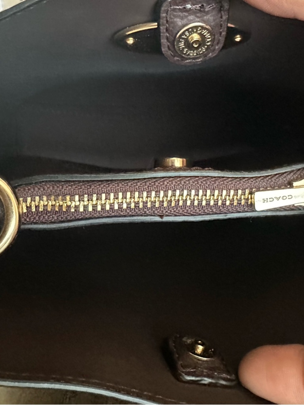 Coach Blue Pebbled Leather Bucket Bag with Gold Hardware - Picture 7 of 7